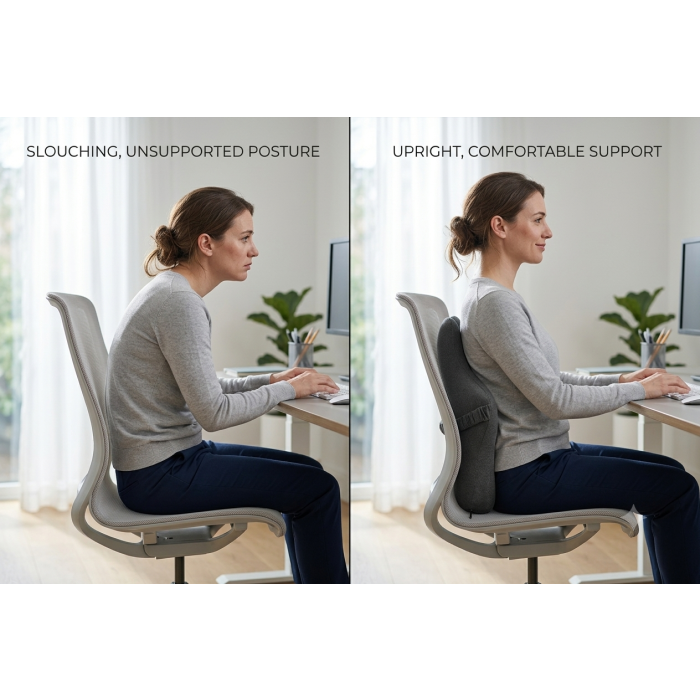 Ergonomisch Rugkussen - Donker Grijs
